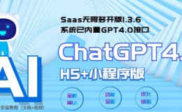 （4503期）全网首发Saas无限多开版ChatGPT小程序+H5，系统已内置GPT4.0接口，可无限开通坑位