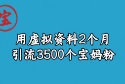 （7009期）宝哥虚拟资料项目，2个月引流3500个宝妈粉