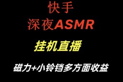 （8256期）快手深夜ASMR挂机直播，磁力+小铃铛收益（附带工具和5G素材）