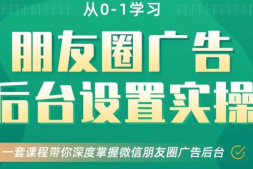 (12508期)厚昌-信息流,从0-1学习微信朋友圈广告投放及后台功能设置实操