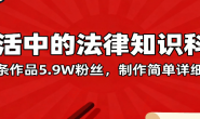 (15744期)14条作品5.9W粉丝,生活中的法律知识科普,制作详细教程